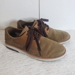 Olukai Sz 9 Kalia Li Lace Up Shoes Mens Brown Leather Casual Sneakers 10442-3333